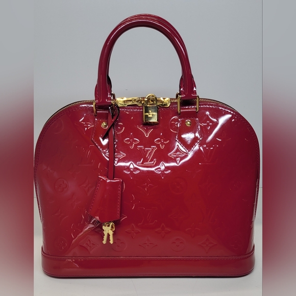 Louis Vuitton pink/red Vernis Alma PM with Lock & Key🔥 - Picture 2 of 12